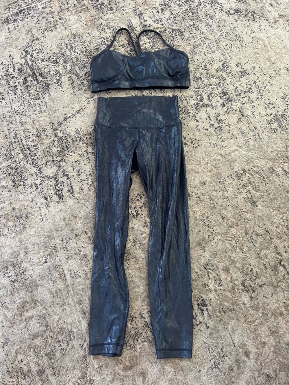 lululemon athletica Metallic Black High-Rise Leggings